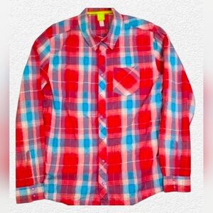Men's Red and Blue Plaid Shirt